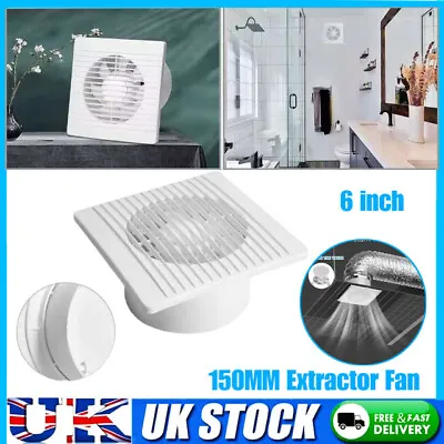 150MM 6 Inch Extractor Fan For Kitchen Bathroom Toilet Indoor White Standard UK • £15.99