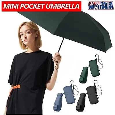 Mini Pocket Umbrella Anti UV Sun Rain Windproof 6 Folding Ultra Light Umbrella • $19.49