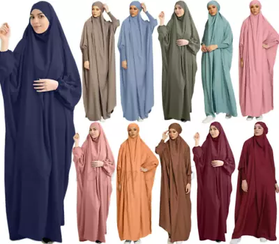 £21.02 • Buy Overhead Khimar Jilbab Muslim Women Prayer Dress One Piece Abaya Islamic BurqaUK