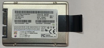 £19.90 • Buy Samsung Lenovo 64GB 1.8” SSD HDD Hard Drive 45N7950