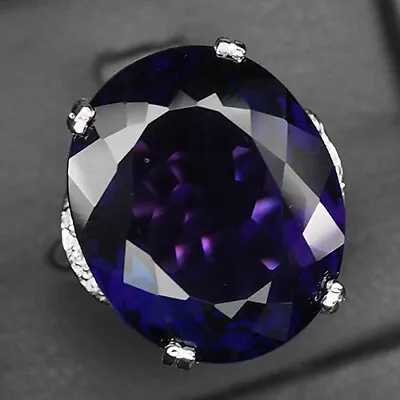 Stunning Color Change Sapphire Oval 925 Sterling Silver Handmade Engagement Ring • $38.30