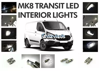 Fits Ford Transit Mk8 2013-2023 6000k White LED Interior Lighting Tourneo Custom • £7.95