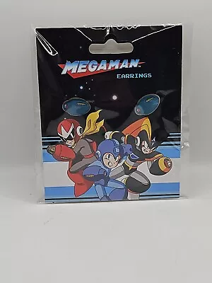 Mega Man Blasters Enamel Earrings Animation Capcom HTF Oldstock Cosplay  • $19.99