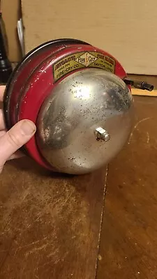 Red Chrome Vintage Fire Cry Co Industrial Fire Bell Alarm Dayton OH • $24.99