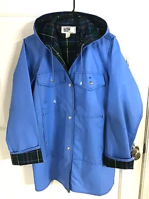 Lot One Inc Of Boston Vintage Womens Large Blue Lined Raincoat  • $49.24
