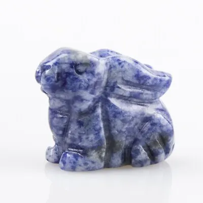 Natural Quartz Crystal Carved Jade Hare Gemstone Moon Rabbit Decor Gift Healing • £5.12