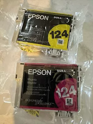 Genuine Epson 124 2PK Ink Cartridge Magenta And Yellow Sealed • $12.49