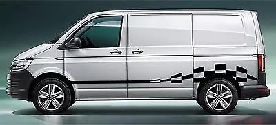 VW TRANSPORTER T4 T5 VAN GRAPHICS STICKERS DECALS CAMPER CHEQUER. (*Any Colour) • $55.95