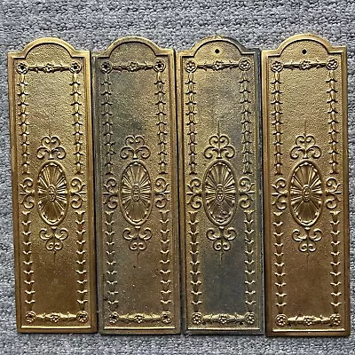 Reclaimed Solid Brass Door Finger Plates Antique Brass Large • $43.58