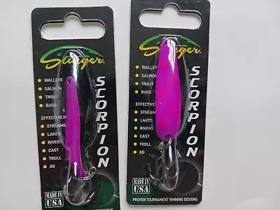 2 Advance Tackle Michigan Stinger Scorpion Spoon Blueberry Muffin Purple • $17