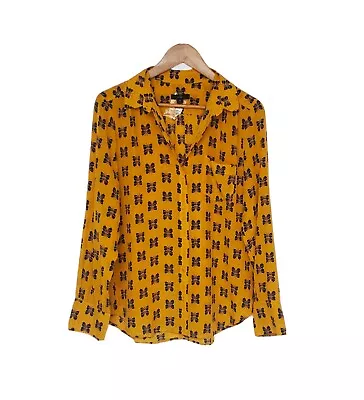 New J Crew 100% Silk Button Up Shirt With Butterfly Prints • $49.99