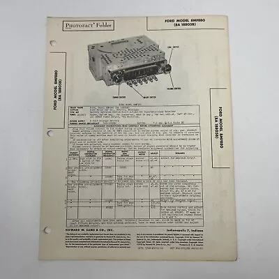$13.76 • Buy Vintage 1946 SAMS PHOTOFACT Manual Schematics Ford 8MF880 Vacuum Tube Car Radio
