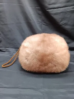 Vintage Mink Fur Hand Warmer Muff 10 With Hidden Zipper Compartment   • $68