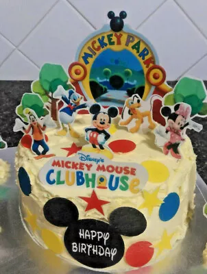 Personalised Mickey Mouse Playhouse Scene Wafer Edible Cake Decoration Set  • £4.50