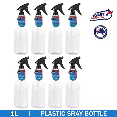 8pk 1L Spray Bottle Clear Plastic Dispenser Water Garden Plant Flower Trigger AU • $39.95