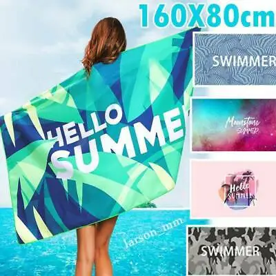 $1 • Buy 80x160cm Adults Large Soft Quick Dry Microfibre Sand-free Travel Beach Towel OZ