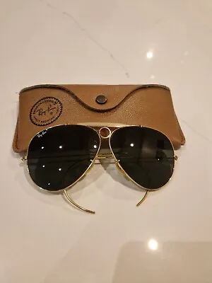 Ray Ban Bausch & Lomb Shooter 70/80's Sunglasses 62mm Green Lens With Case • £190