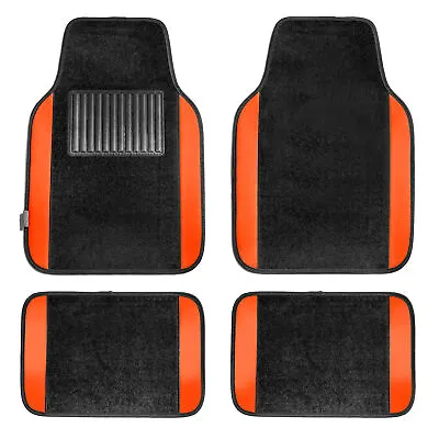Car Floor Mats For Auto 4pc Full Set Carpet Semi Custom Fit Orange W/ Gift • $23.99