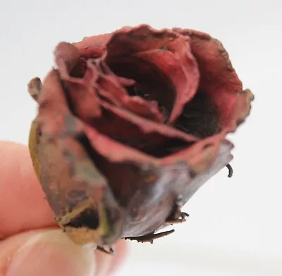 £89.23 • Buy VICTORIAN Vtg 10  LONG Hat Pin Delamothe Style GUILDED RED ROSE NICE DETAIL!
