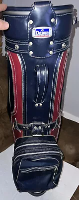 Vintage Daiwa 6-Divider 5-Pocket Carry Golf Bag Blue/Red 35” No Strap Rain Cover • $102.70