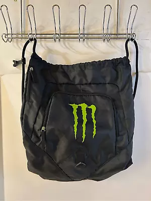 Monster Cinch Tote Bag 15x20” Zippers Nylon Backpack • $25