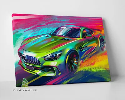 Colourful Sports Race Car Canvas Art Wall Art Print Picture Framed Decor -D546 • £10.18