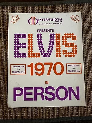 Elvis Presley In Person Original Handbill Flyer Advertisement 1970 Las Vegas Run • $124.99