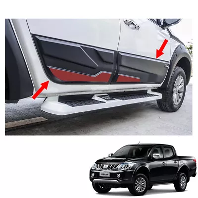 Side Molding Body Cladding Black Red 4Pc Fit Mitsubishi L200 Triton 2015 - 2017 • $266.86