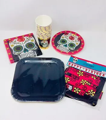 Day Of The Dead Skeleton Party Set For 12 Dia De Muertos Sugar Skull • £14.47