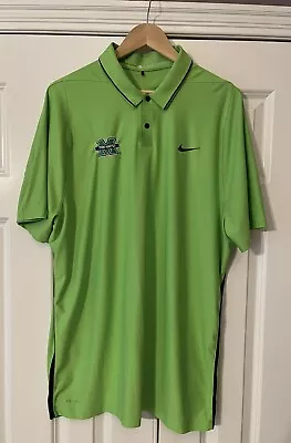 Nike Marshall Thundering Herd Mens XL Lime Green Polo Tiger Woods Collection EUC • $30