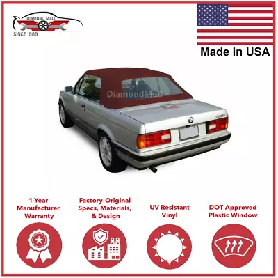 Fits BMW E30 Convertible Top 3 Series 1986-1993 Burgundy VINYL • $233.10