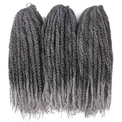 3Packs Afro Kinky Twist Crochet Hair Braids Marley Braid Hair 18inch Senegale... • $26.61