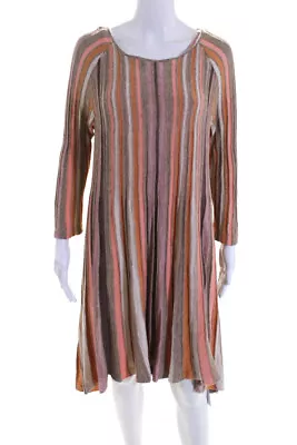 Moth Womens Striped Long Sleeve Sweater Dress Multi Colored Size Large • $40.81