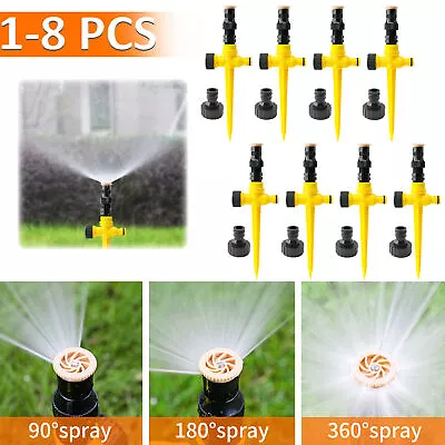 4Pcs 360° Rotation Auto Irrigation System Garden Lawn Sprinkler Patio Save Water • $6.59