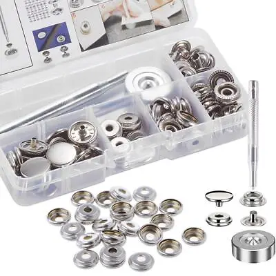 Snap Fastener Kit Snaps Button Tool Stainless Steel For Marine Boat Canvas 25Set • $13.03