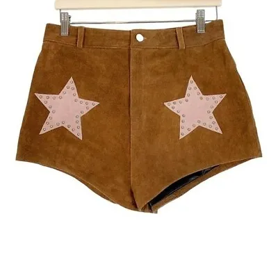 Free People Understated Womens Stardust Leather Shorts Size Medium • $200