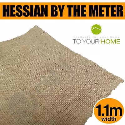 Hessian Jute Burlap Fabric Heavy Duty SOLD PER METRE 110cm Upholstery Garden • £3.69