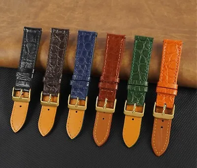 Alligator Leather Watch Band Real Crocodile Watch Strap For Men Quick Release • $20.99