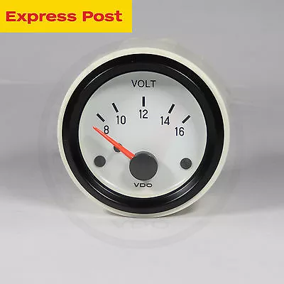 VDO 52mm 12v WHITE/BLACK VOLT GAUGE Automotive-marine-4wd • $99.21