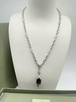 Judith Ripka Sterling Silver Diamonique Smoky Quartz Citrine Necklace 49.2g • $220