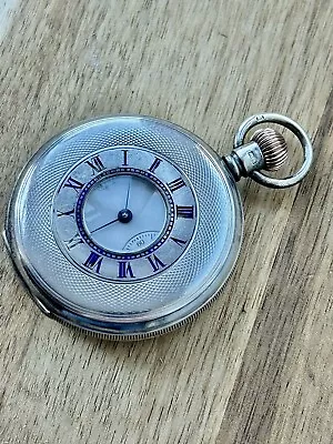 Victorian Solid Silver Pocket Watch Half Hunter Waltham Mass 1907 • £299.95