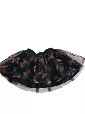 Disney Jr. Minnie Mouse Tutu Tulle Skirt Black Red Bows Toddler Girls Size 2T • $10