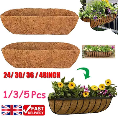 1-5Pcs Trough Coco Liner Planting Flower Wall Hanging Basket Planter Window Box • £27.98