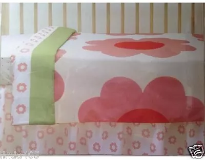 ORLA KIELY 3 Piece Heart Daisy Flower Crib Bedding Set Cotton New • $40