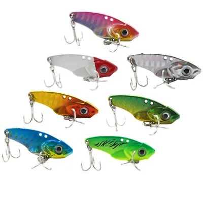 7Pack Metal Blade Vib Fishing Lures Sinking Treble Hook Bass Trout 5/7/10/15/20G • $10.95