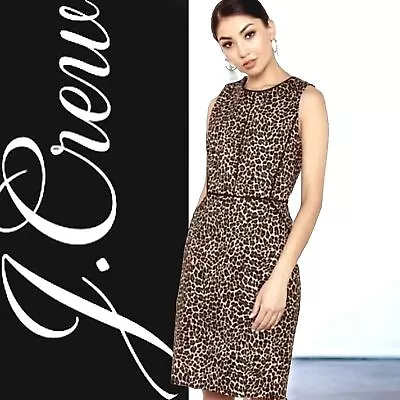 J. CREW Leopard Print Sleeveless Sheath Dress $228 • $49