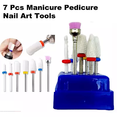 SATC Manicure Pedicure Nail Art Tools Ceramic Nail Drill Bits Set Electric 7Pcs • $7.99