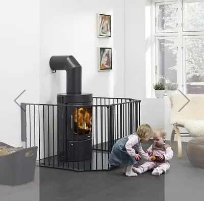 BabyDan Flex XL Hearth Gate Fire Guard Black Brand New Unused RRP £100+ • £50