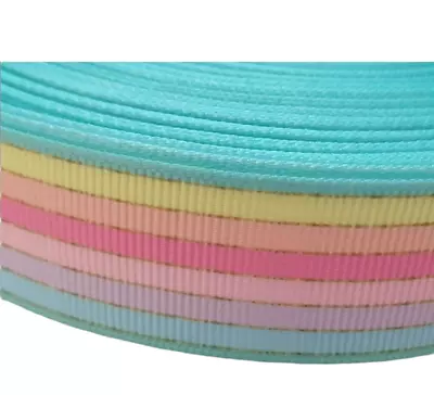 £2.25 • Buy RAINBOW PASTEL STRIPES Grosgrain RIBBON 1m X 25mm Width (1 ) Heart Cup Cake Hair