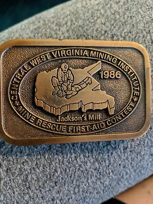 Vintage Jackson's Mill Mine Rescue First Aid Contest Belt Buckle New 1986 • $16.99